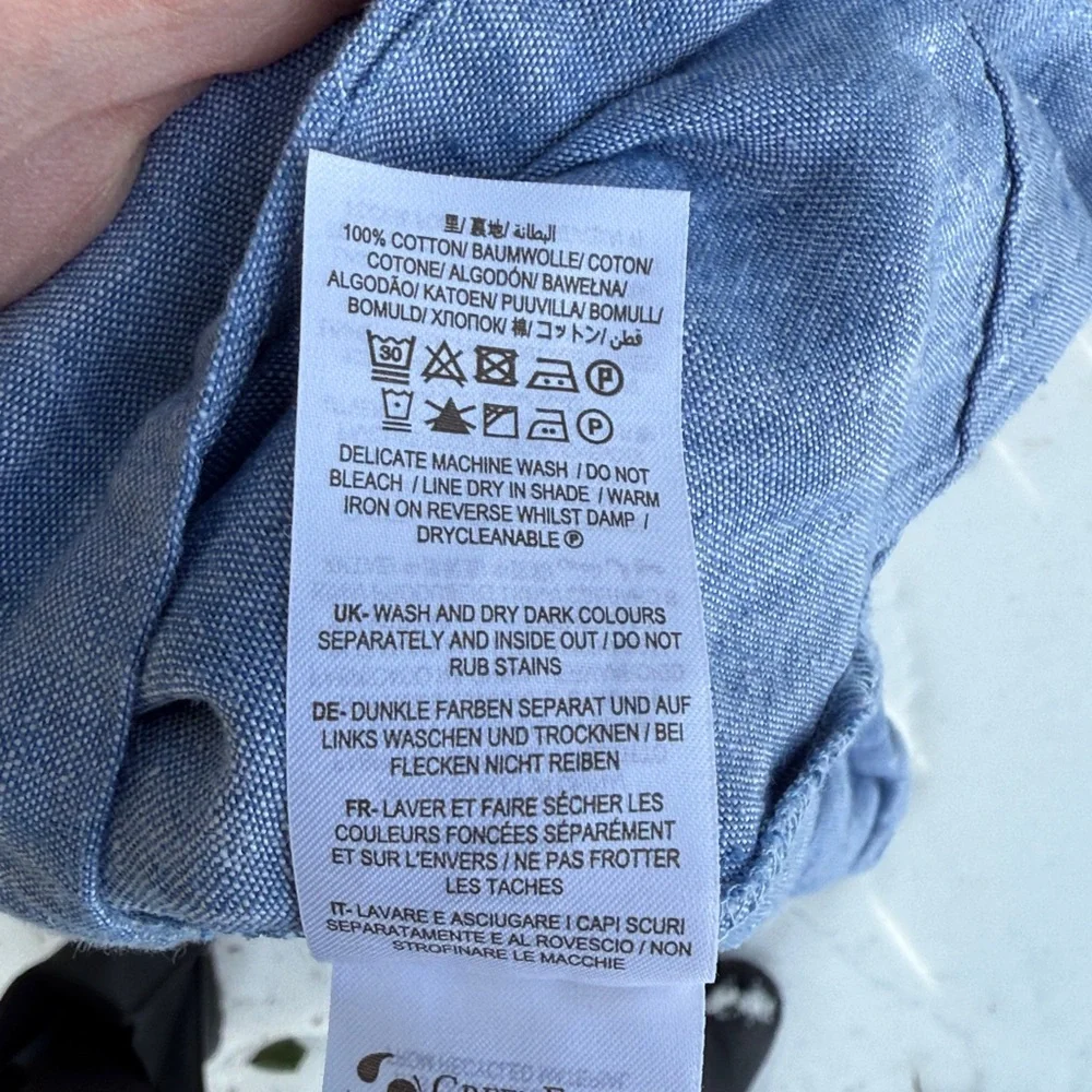 Boden Virginie Linen Midi Dress Chambray bra friendly coastal 16/18R 16 18 - Picture 13 of 16